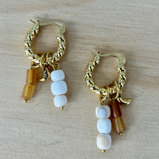 By Nouck By Nouck Twist Hoop Charm Earrings