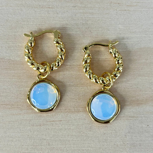 By Nouck By Nouck Twist Hoop Charm Earrings