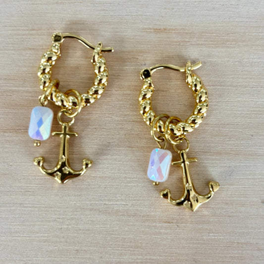 By Nouck By Nouck Twist Hoop Charm Earrings
