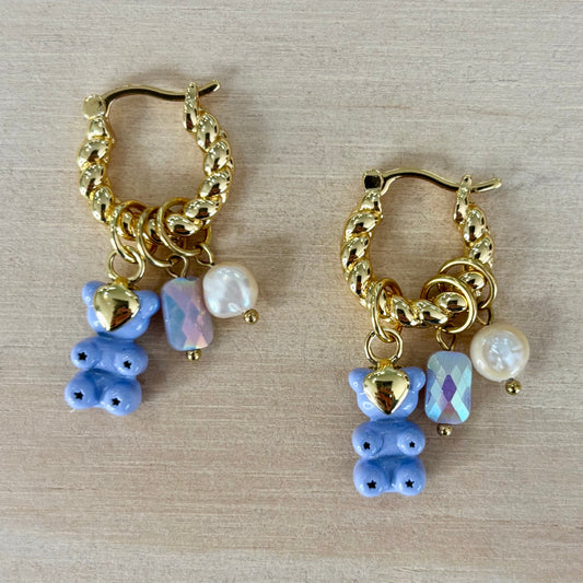 By Nouck By Nouck Twist Hoop Charm Earrings