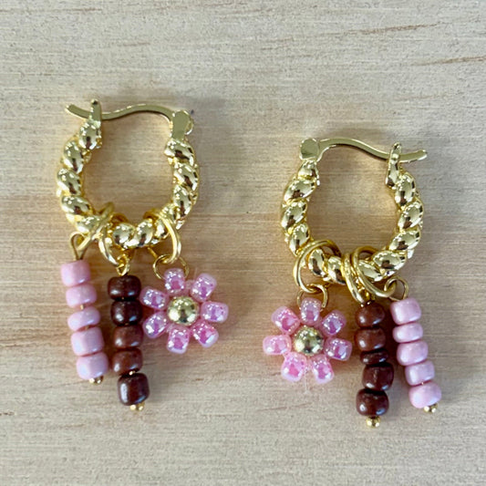 By Nouck By Nouck Twist Hoop Charm Earrings