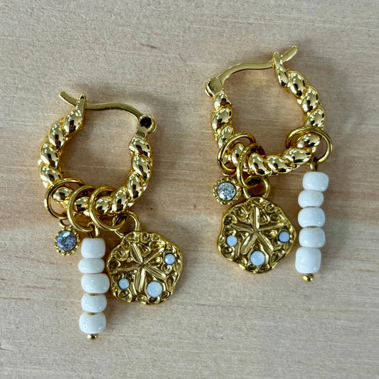By Nouck By Nouck Twist Hoop Charm Earrings