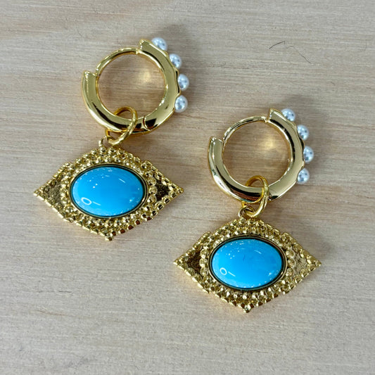 By Nouck By Nouck Twist Hoop Charm Earrings