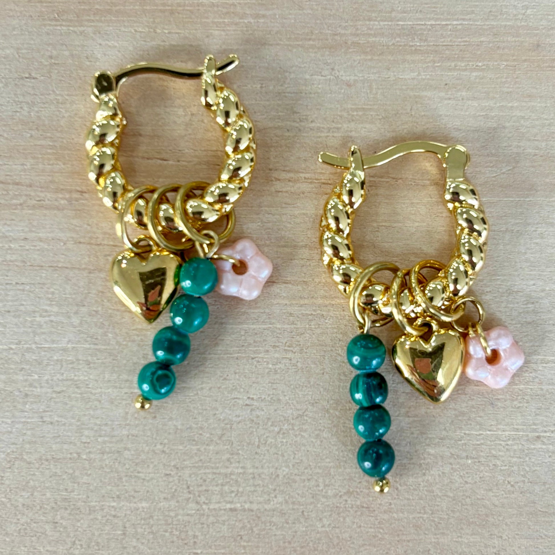 By Nouck By Nouck Twist Hoop Charm Earrings