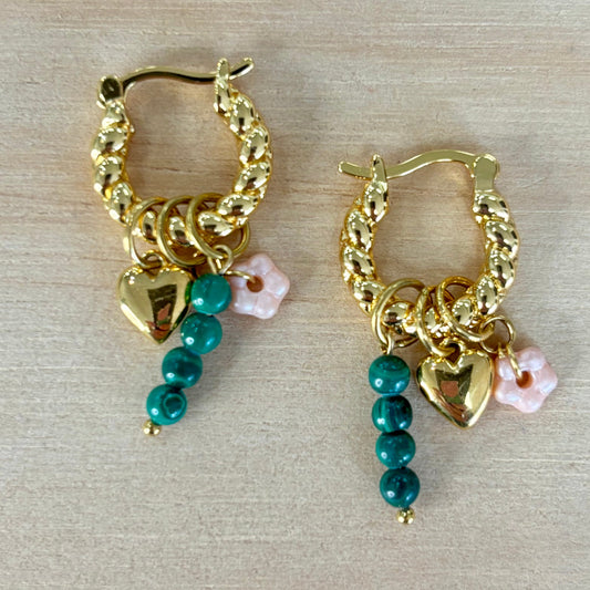 By Nouck By Nouck Twist Hoop Charm Earrings