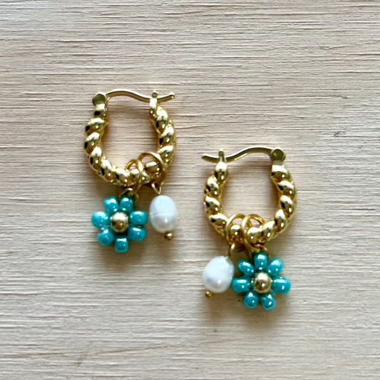 By Nouck By Nouck Twist Hoop Charm Earrings