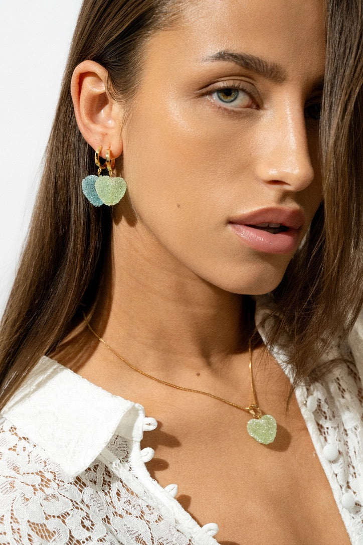 CRYSTAL HAZE CRYSTAL HAZE Jelly Heart Hoops BABY BLUE