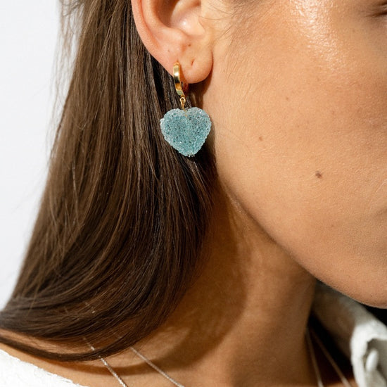 CRYSTAL HAZE CRYSTAL HAZE Jelly Heart Hoops BABY BLUE