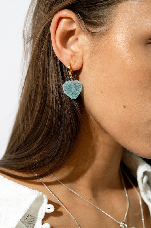CRYSTAL HAZE CRYSTAL HAZE Jelly Heart Hoops BABY BLUE