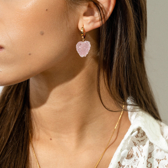 CRYSTAL HAZE CRYSTAL HAZE Jelly Heart Hoops BABY PINK