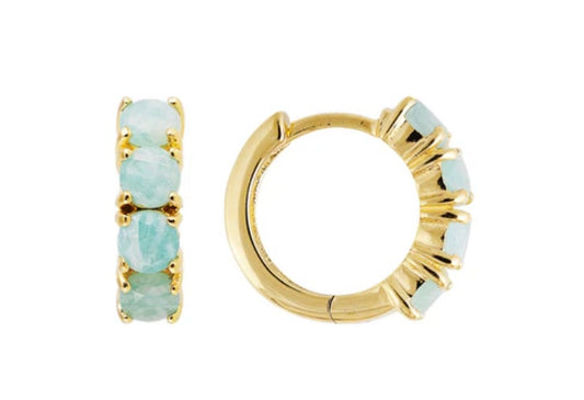 FAIRLEY FAIRLEY Amazonite Midi Hoop - AMH