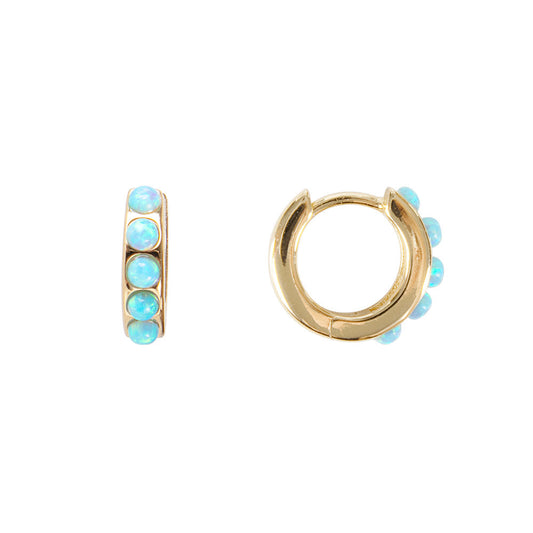 FAIRLEY FAIRLEY Blue Opal Crystal Huggie