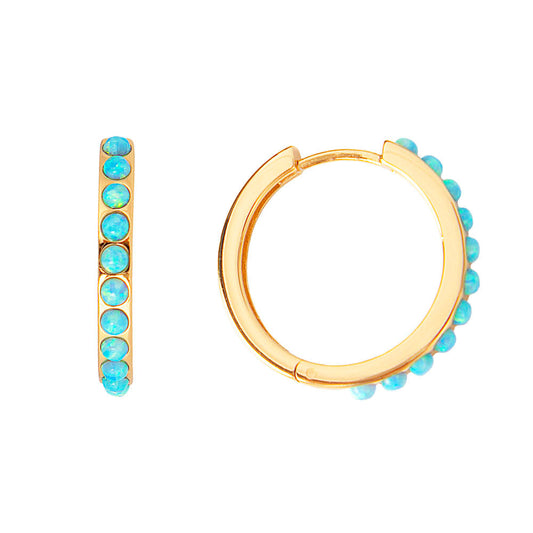 FAIRLEY FAIRLEY Blue Opal Crystal Maxi Hoop