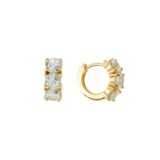 FAIRLEY FAIRLEY Blue Topaz Huggies