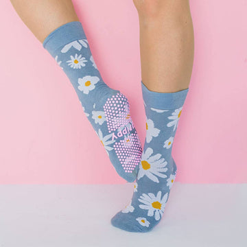 Grippy GRIPPY Daisy Crew Grippy Sock: S/M - Up to size 8 women's AU sizing
