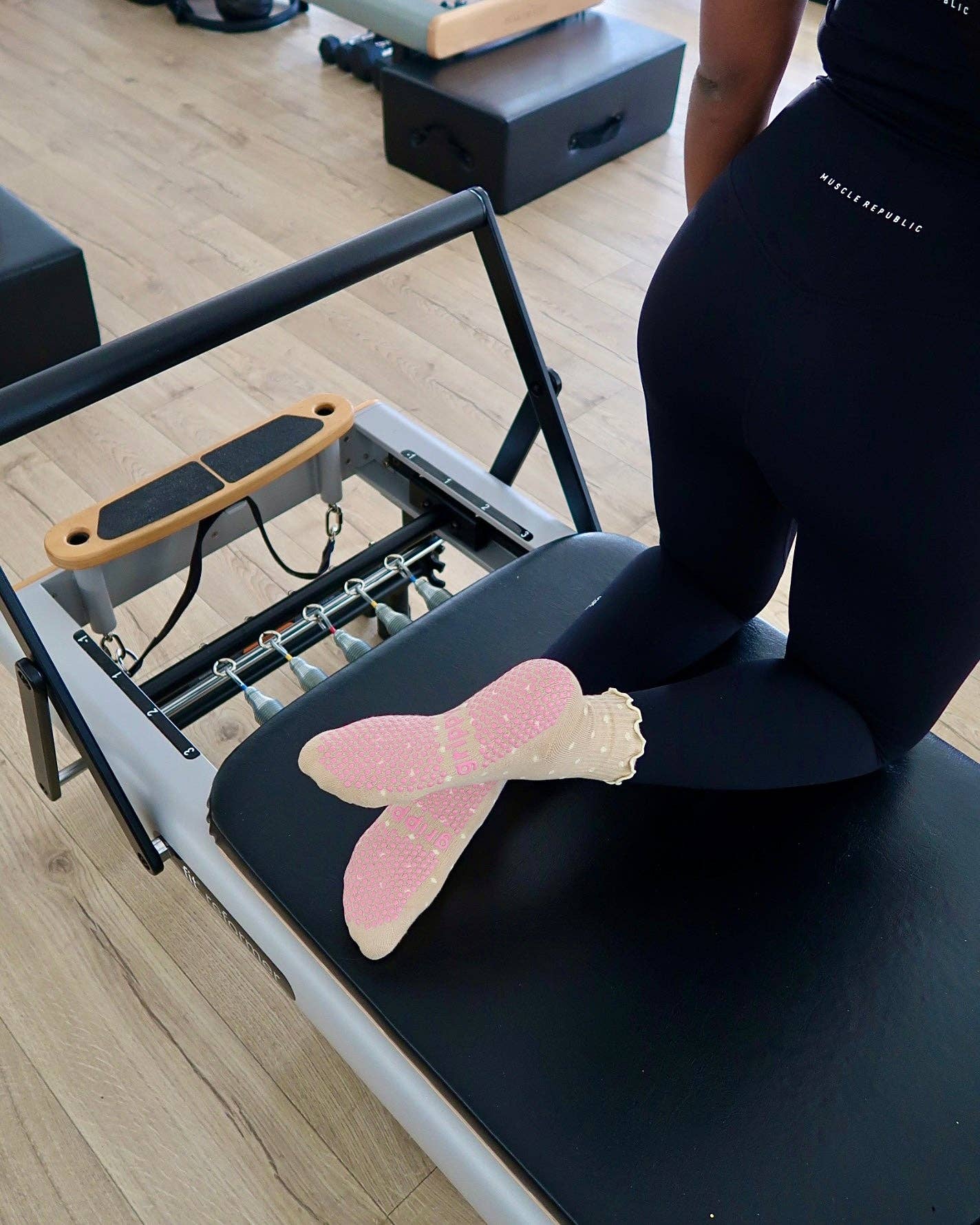 Grippy GRIPPY Dotty Grippy Socks: Beige / S/M - Up to size 8 women's AU