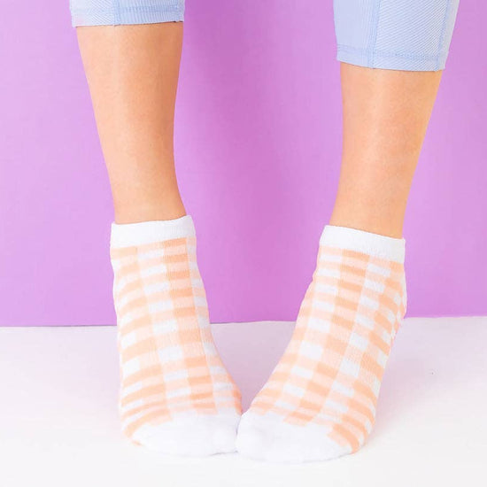 Grippy GRIPPY Gingham Ankle Grippy Socks: Green / M/L - Size 8.5 to 10 women's AU sizing