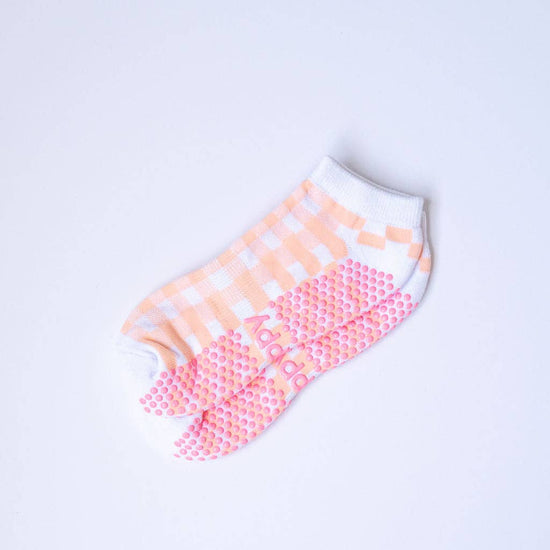 Grippy GRIPPY Gingham Ankle Grippy Socks: Green / S/M - Up to size 8 women's AU sizing