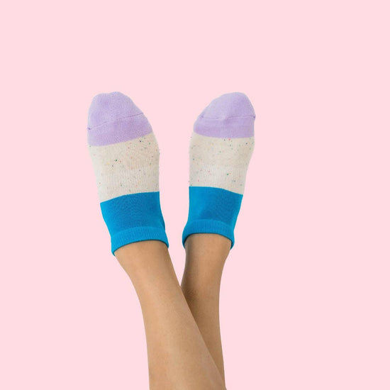 Grippy GRIPPY Neapolitan Ankle Grippy Socks: Mustard + Pink / S/M - Up to size 8 women's AU sizing