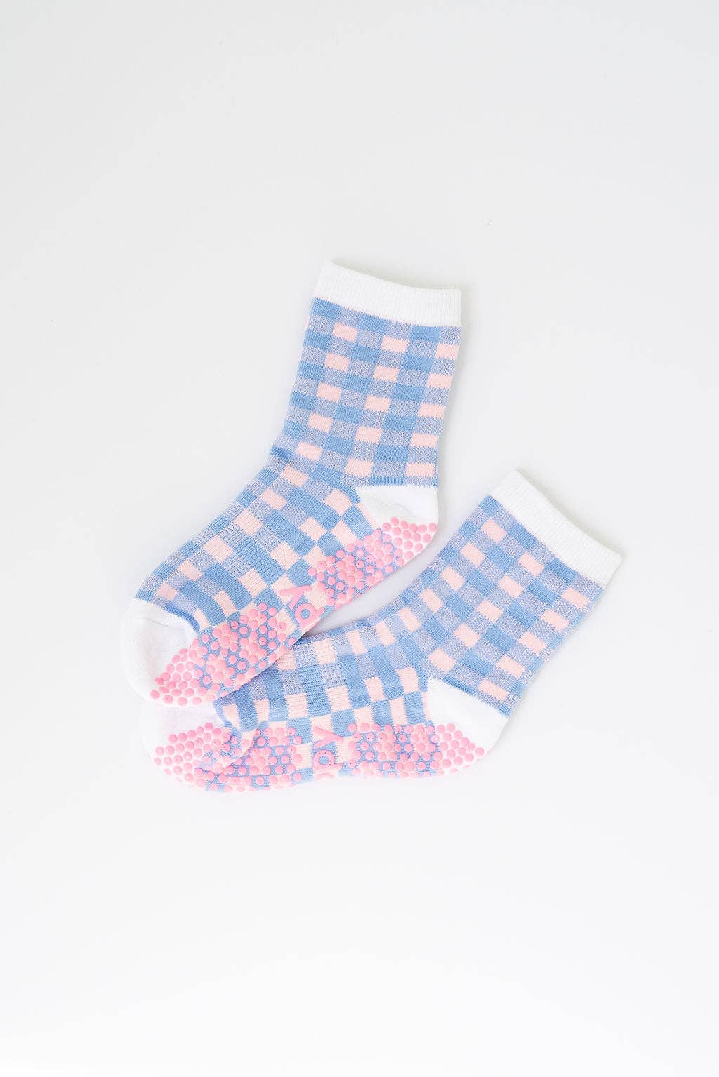 Grippy GRIPPY Rainbow Gingham Grippy Socks: Pink + Yellow / S/M - Up to size 8 women's AU sizing