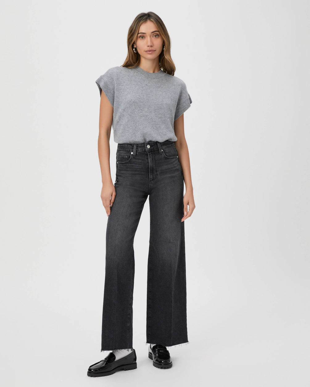 PAIGE PAIGE Anessa Raw Hem Black Lotus