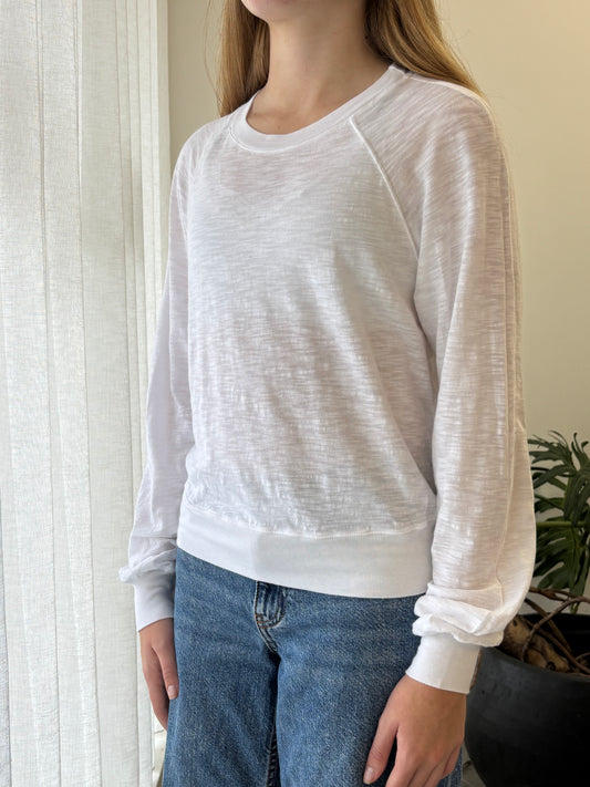 STATESIDE Supima L/S Raglan Tee WHITE