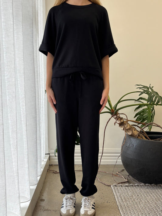 STATESIDE Softest Fleece Drawstring Pant BLACK