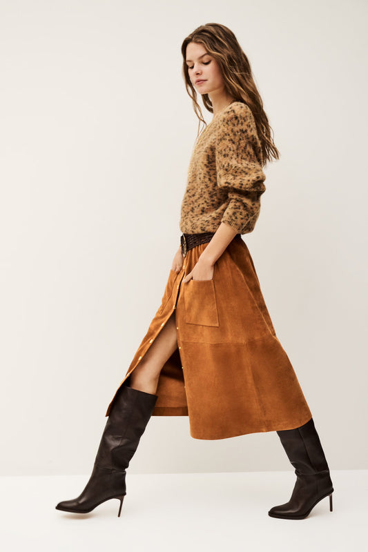 Ba&sh Ba&sh Marie Suede Skirt 42