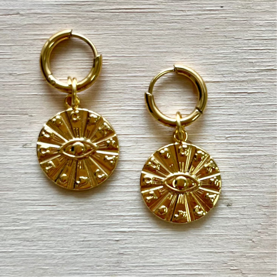 By Nouck By Nouck Huggie Coin Earrings