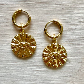 By Nouck By Nouck Huggie Coin Earrings