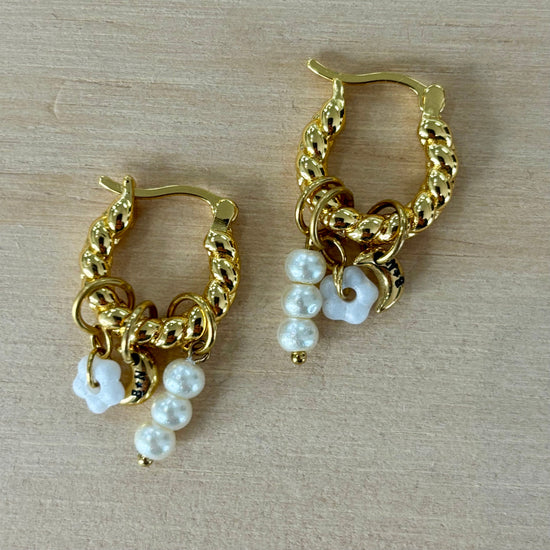 By Nouck By Nouck Twist Hoop Charm Earrings