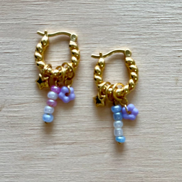 By Nouck By Nouck Twist Hoop Charm Earrings