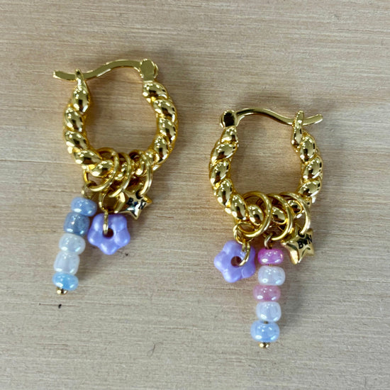 By Nouck By Nouck Twist Hoop Charm Earrings