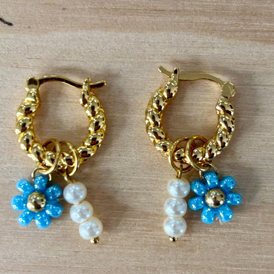 By Nouck By Nouck Twist Hoop Charm Earrings