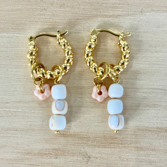 By Nouck By Nouck Twist Hoop Charm Earrings