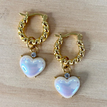 By Nouck By Nouck Twist Hoop Charm Earrings