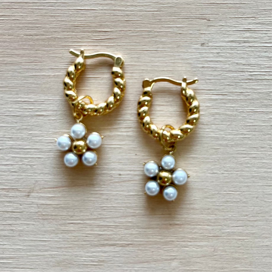 By Nouck By Nouck Twist Hoop Charm Earrings