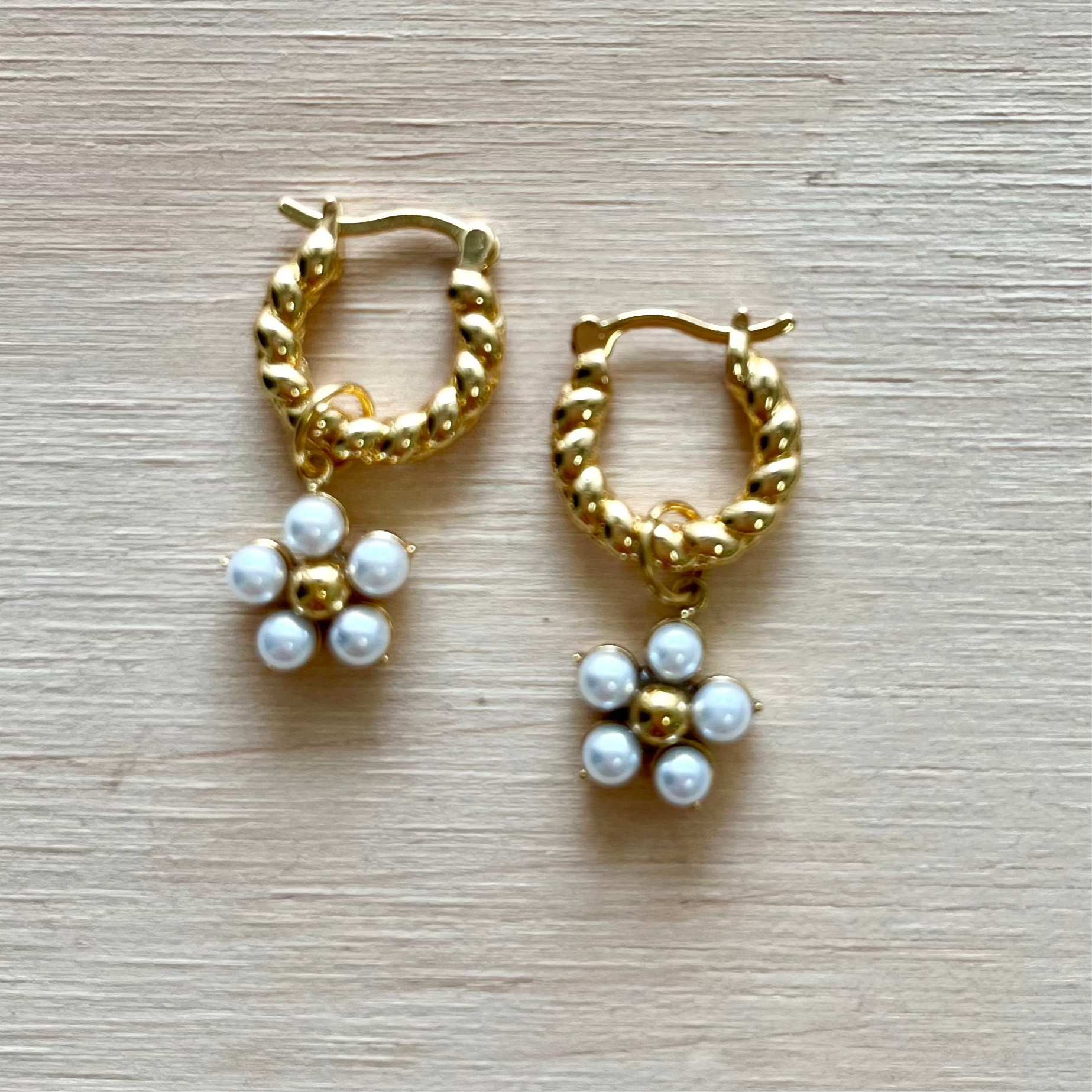 By Nouck By Nouck Twist Hoop Charm Earrings