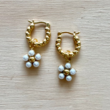 By Nouck By Nouck Twist Hoop Charm Earrings