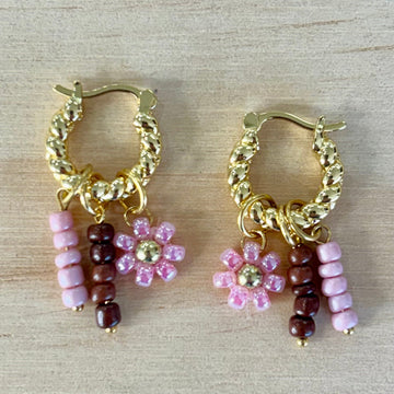 By Nouck By Nouck Twist Hoop Charm Earrings