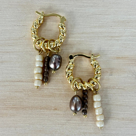By Nouck By Nouck Twist Hoop Charm Earrings