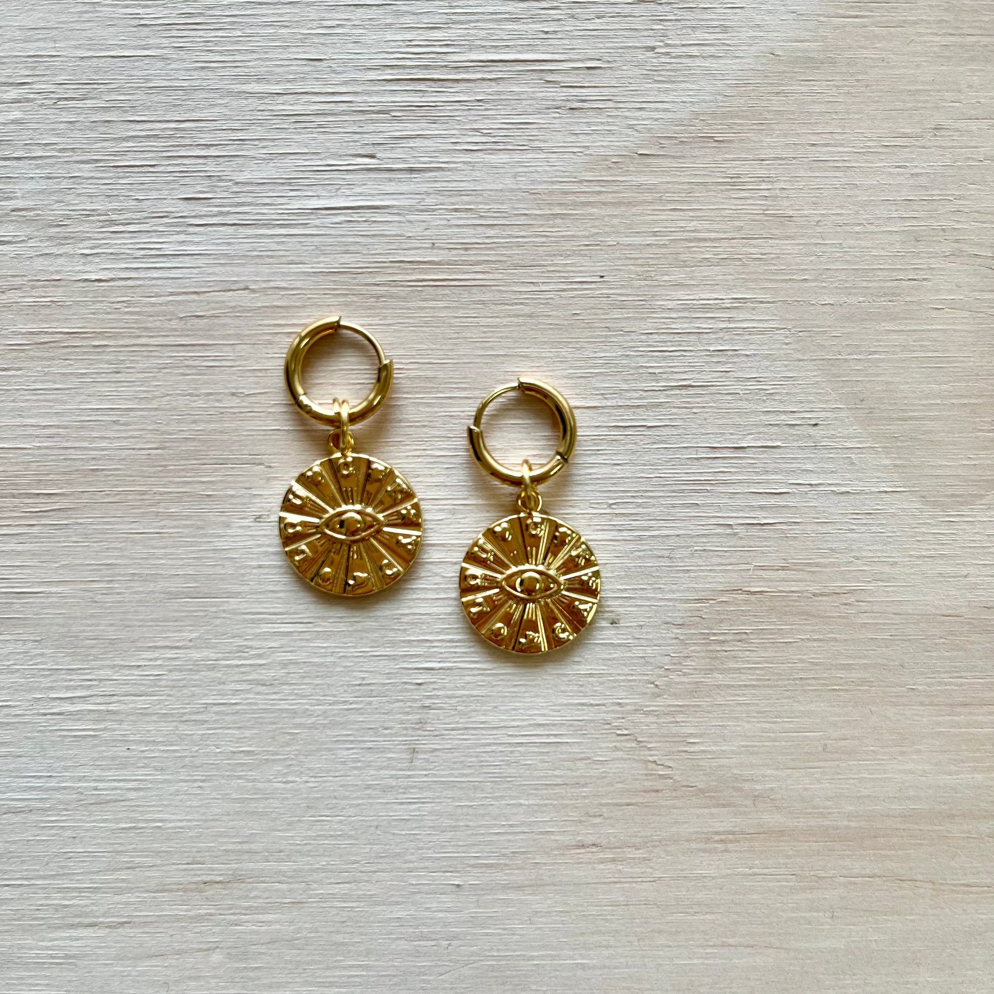 By Nouck By Nouck Huggie Coin Earrings