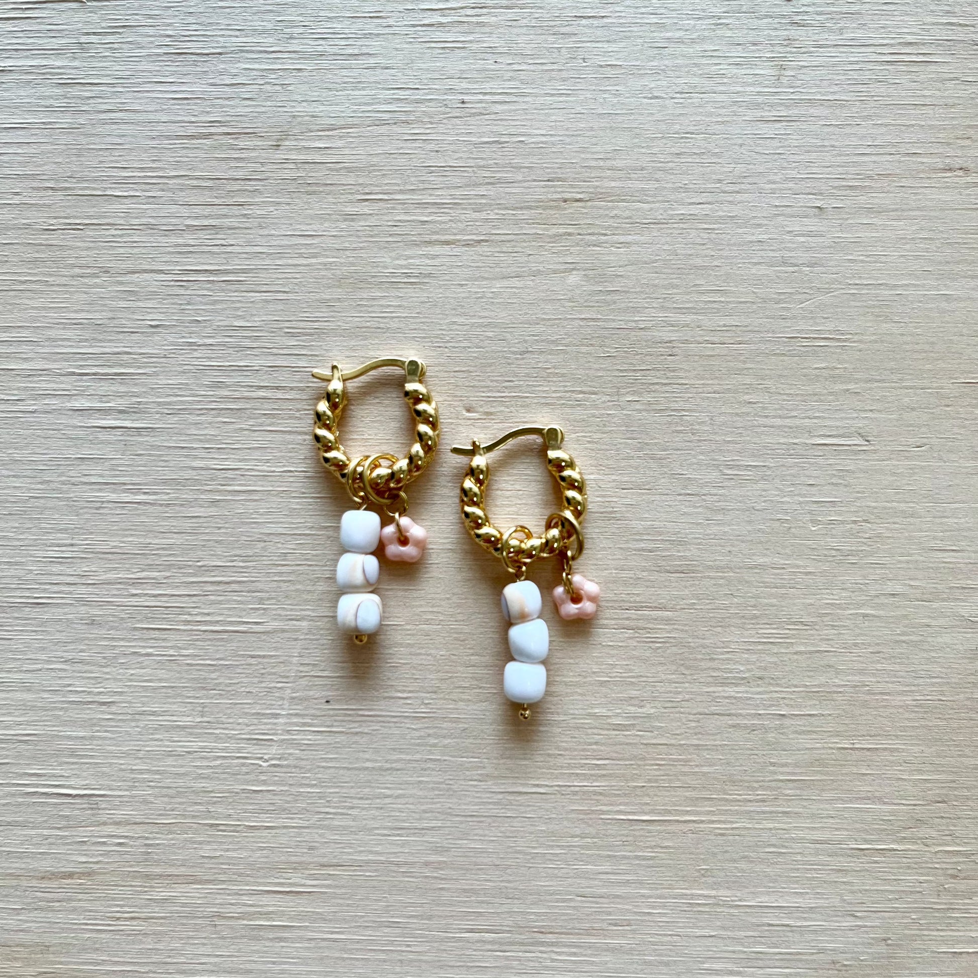 By Nouck By Nouck Twist Hoop Charm Earrings