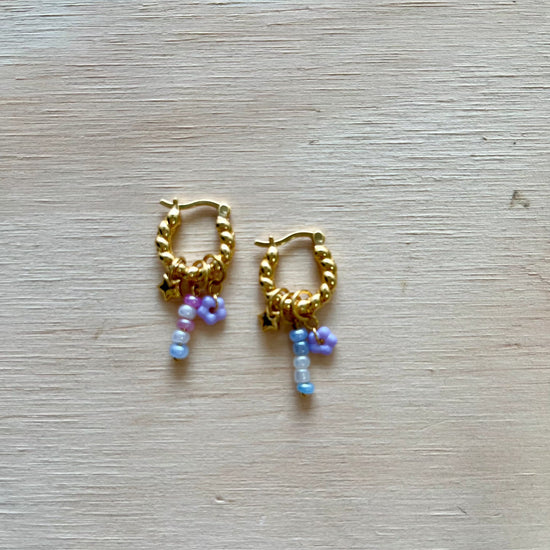 By Nouck By Nouck Twist Hoop Charm Earrings