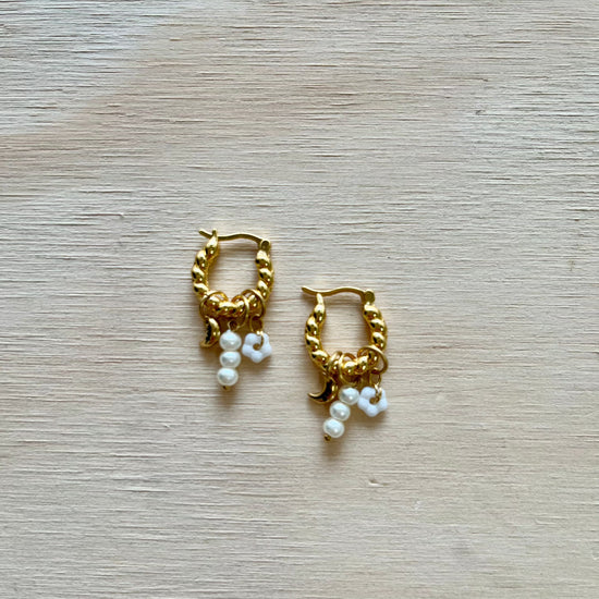 By Nouck By Nouck Twist Hoop Charm Earrings