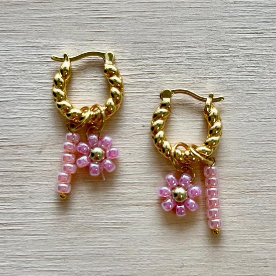 By Nouck By Nouck Twist Hoop Charm Earrings