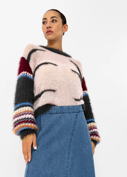 Coster Copenhagen COSTER COPENHAGEN Stripe Knit With Crochet Sleeves