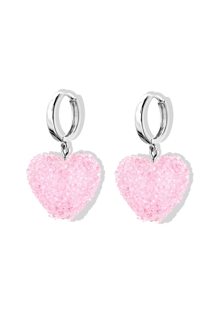 CRYSTAL HAZE CRYSTAL HAZE Jelly Heart Hoops BABY PINK