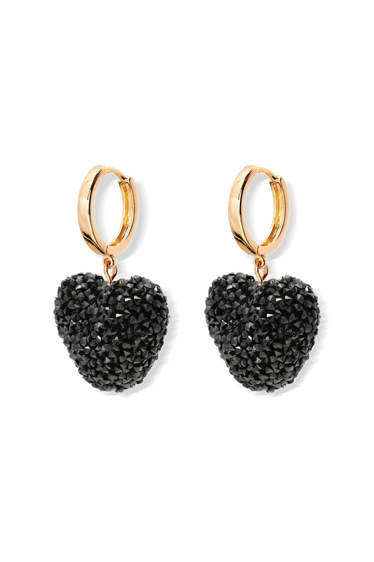 CRYSTAL HAZE CRYSTAL HAZE Jelly Heart Hoops BLACK