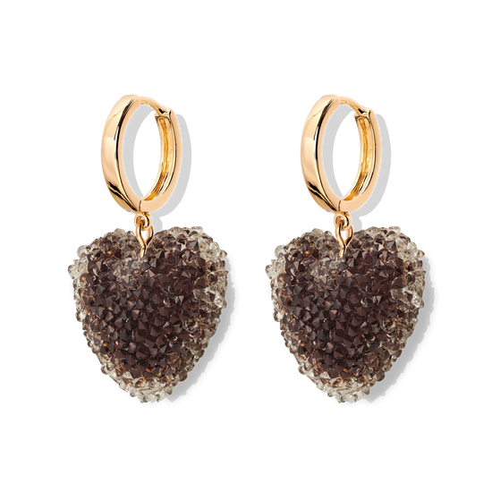 CRYSTAL HAZE CRYSTAL HAZE Jelly Heart Hoops CHOCOLATE